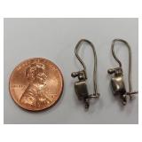 Vintage Sterling Silver Earrings Green Gemstones