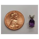 Elegant Sterling Silver Pendant with Purple Gemstone