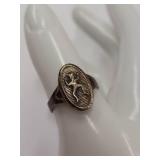Vintage Sterling Brownie Girl Scout Engraved Ring