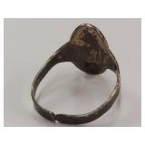 Vintage Sterling Brownie Girl Scout Engraved Ring