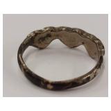 Vintage Sterling Silver Ring with Turquoise and Coral Inlay