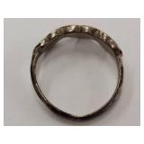 Vintage Sterling Silver Ring with Turquoise and Coral Inlay