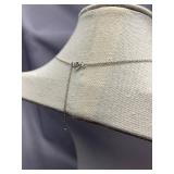 Sterling Silver Necklace with Baguette Cut Pendant