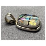Sterling Silver Dichroic Glass Pendant 925