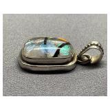 Sterling Silver Dichroic Glass Pendant 925