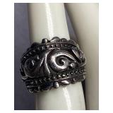 Ornate Sterling Silver Ring Vintage Antique