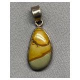 Sterling Silver Pendant with Unique Natural Stone