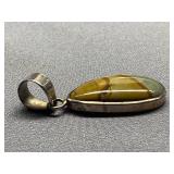 Sterling Silver Pendant with Unique Natural Stone
