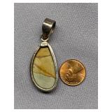 Sterling Silver Pendant with Unique Natural Stone