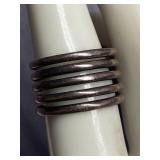 Vintage Sterling Silver Five Band Ring 7