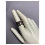 Vintage Sterling Silver Five Band Ring 7
