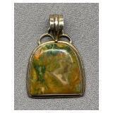 Sterling Silver Natural Stone Pendant Necklace