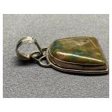 Sterling Silver Natural Stone Pendant Necklace