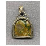 Sterling Silver Natural Stone Pendant Necklace