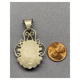 Vintage Sterling Silver Onyx Pendant