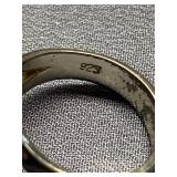 Sterling Silver 925 Ring with Bold Orange Gem