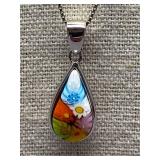 Sterling Silver Millefiori Glass Necklace