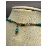 Sterling Silver Child Necklace - Turquoise Beads