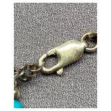 Sterling Silver Child Necklace - Turquoise Beads