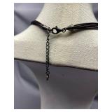 Silpada Elegant Sterling Silver Black String Necklace