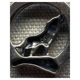 Sterling Silver Opal Inlay Wolf Pendant Necklace