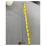 Sterling Silver Opal Inlay Wolf Pendant Necklace