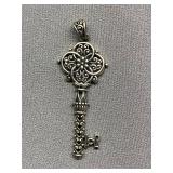 Sterling Silver 925 Key Pendant by PAJ