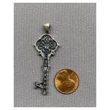 Sterling Silver 925 Key Pendant by PAJ