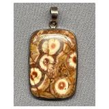 Sterling Silver Pendant with Tiger Skin Jasper