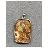 Sterling Silver Pendant with Tiger Skin Jasper