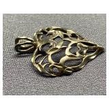 Vintage Sterling Silver Heart Pendant, 925