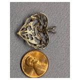 Vintage Sterling Silver Heart Pendant, 925