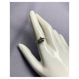 Sterling Silver Star-Shaped Gemstone Ring