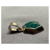 Sterling Silver Malachite Pendant Mexico