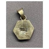 Sterling Silver Malachite Pendant Mexico