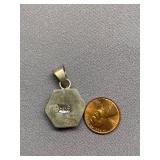 Sterling Silver Malachite Pendant Mexico