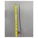 Sterling Silver Garnet Bead Necklace - 12" Collar Style