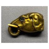 Antique Elephant Shaped Brass Snuff Box Locket