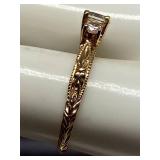 Vintage Sterling Silver Gemstone Engagement Ring Size 9