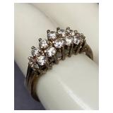 Elegant Sterling Silver Cluster Ring Size 10