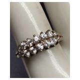 Elegant Sterling Silver Cluster Ring Size 10