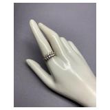 Elegant Sterling Silver Cluster Ring Size 10