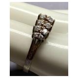 Elegant Sterling Silver Cluster Ring Size 10
