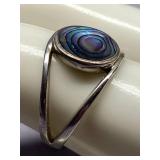 Sterling Silver Abalone Ring Size 8.5