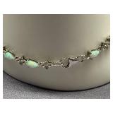 Sterling Silver Opal Minimalist Bracelet 7.5"