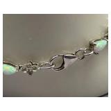Sterling Silver Opal Minimalist Bracelet 7.5"