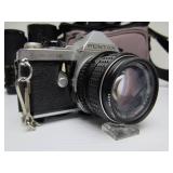 Vintage PENTAX Film Camera w/Zoom Lenses & Accessories
