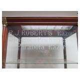 Awesome Original Antique PJ ROBERTS Knives Straight Parabola Razors Advertising Display Cabinet - Saint Paul