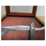 Awesome Original Antique PJ ROBERTS Knives Straight Parabola Razors Advertising Display Cabinet - Saint Paul