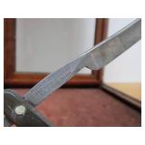 Awesome Original Antique PJ ROBERTS Knives Straight Parabola Razors Advertising Display Cabinet - Saint Paul